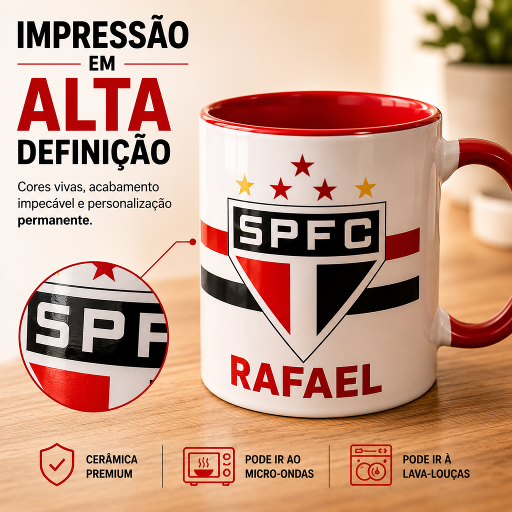 Caneca São Paulo Personalizada Com Nome - Para Presente