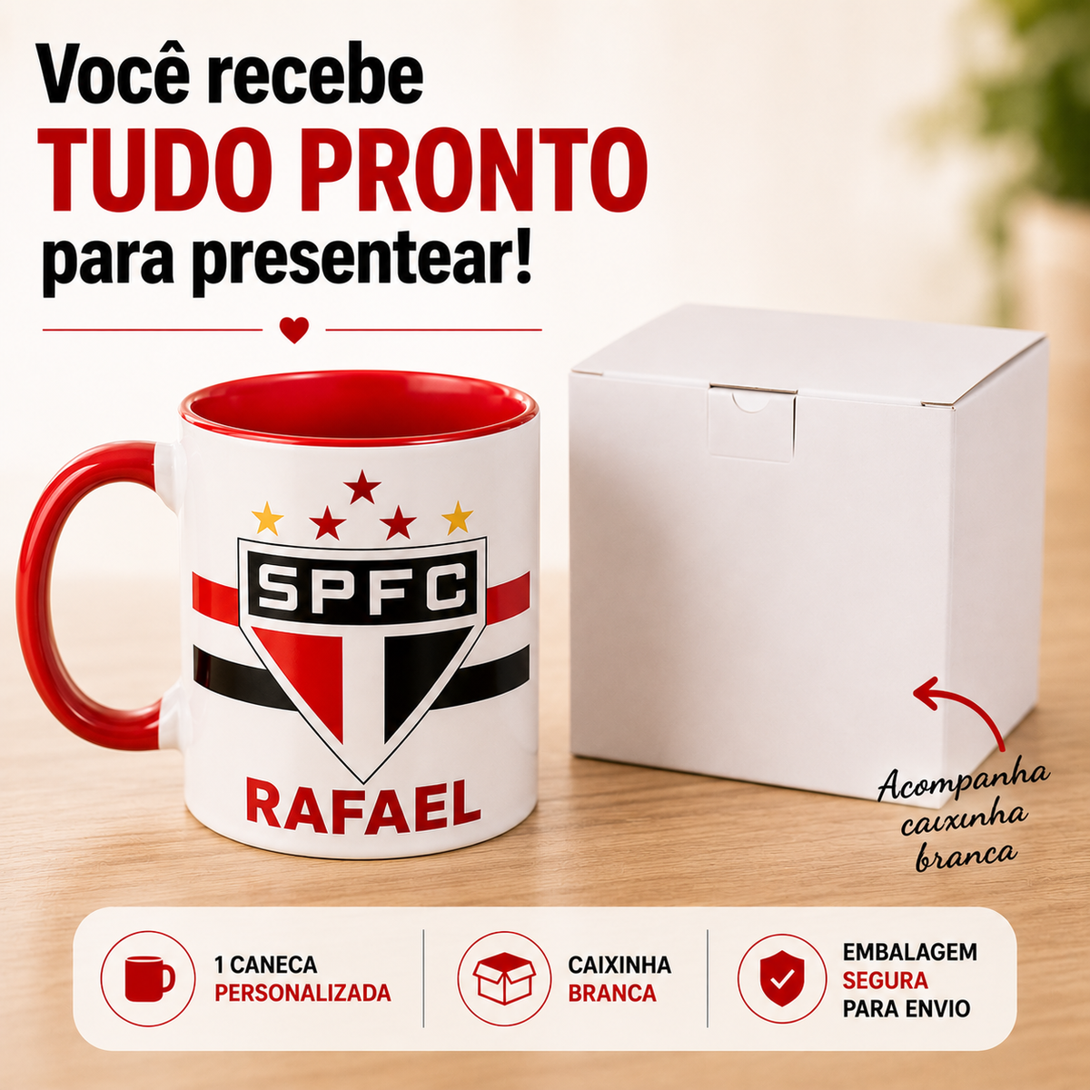 Caneca São Paulo Personalizada Com Nome - Para Presente