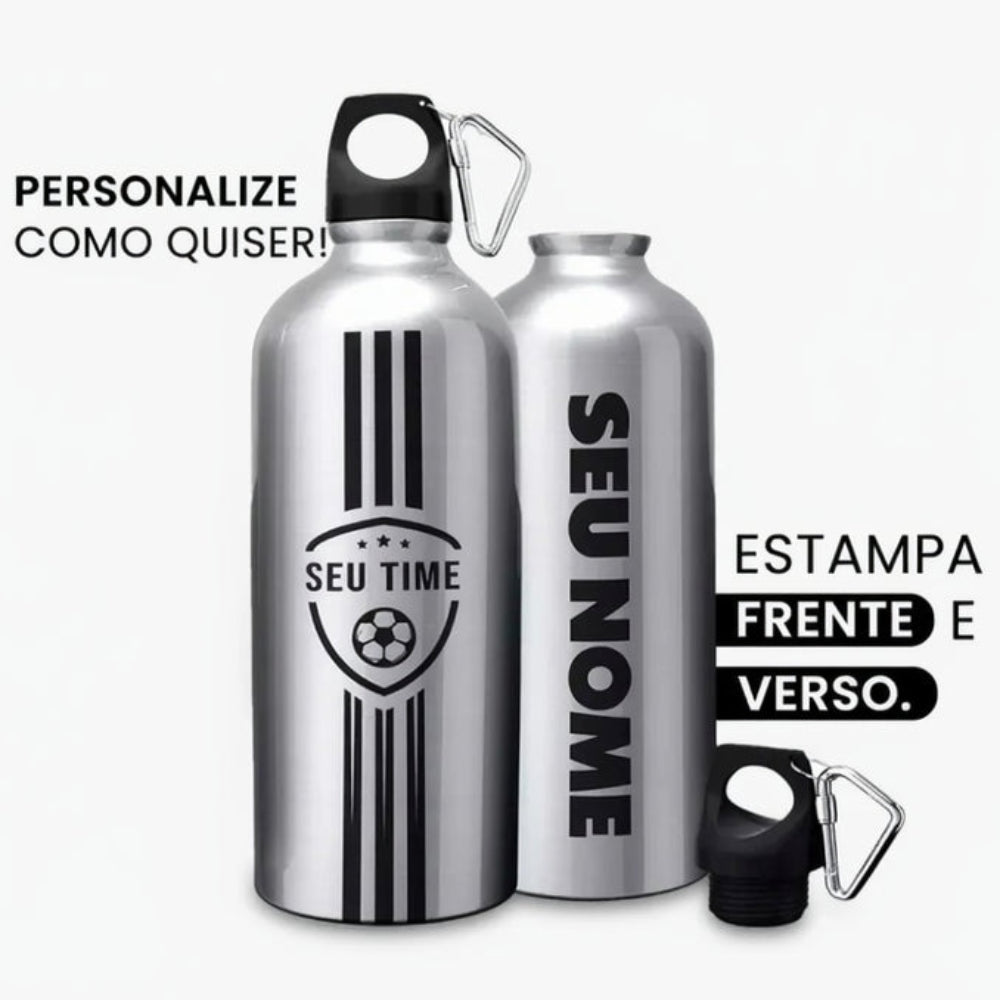 Garrafa Squeeze Times de Futebol Personalizada com Nome 600ML