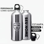 Garrafa Squeeze Times de Futebol Personalizada com Nome 600ML
