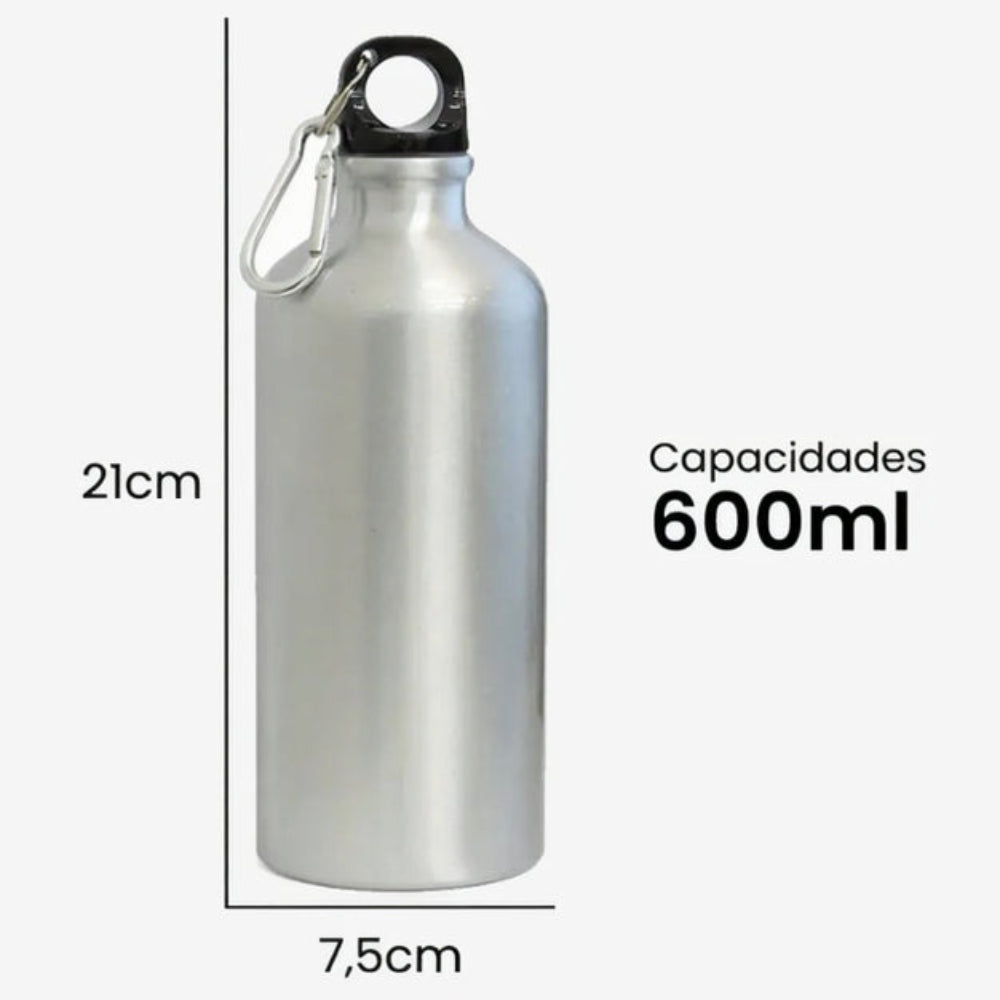 Squeeze Garrafa Personalizada Com Letra Inicial e Nome Floral 600ml