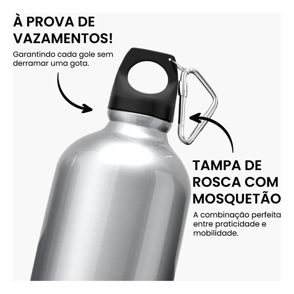 Squeeze Garrafa Personalizada Com Letra Inicial e Nome Floral 600ml