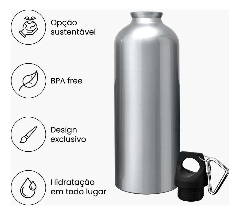 Garrafa Squeeze Times de Futebol Personalizada com Nome 600ML