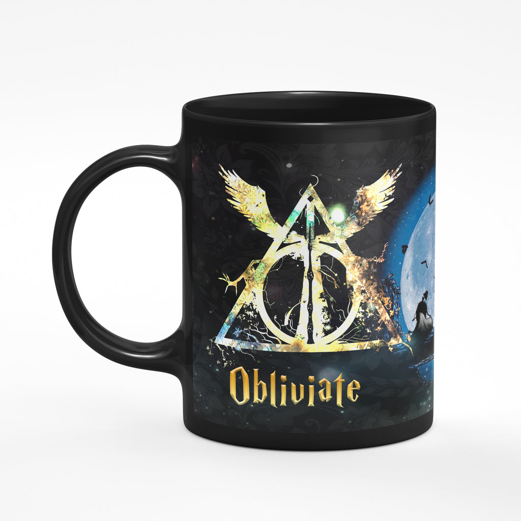 Caneca Harry Potter Obliviate Reliquias Da Morte C/ Nome