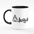 Caneca Harry Potter Deathly Hallows Always Alça Preta