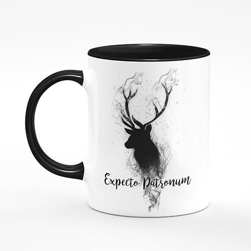 Caneca Harry Potter Expecto Patronum Shadow Alça Preta