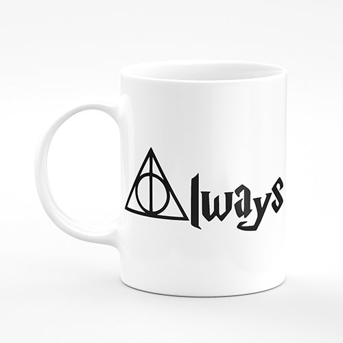 Caneca Harry Potter Always Relíquias Da Morte Alça Preta