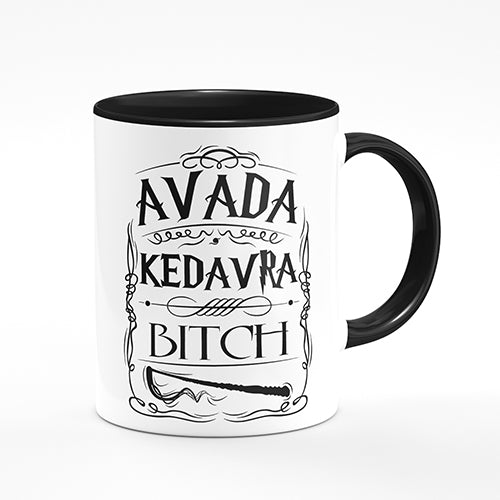 Caneca Harry Potter Avada Kedavra B*tch Alça Preta