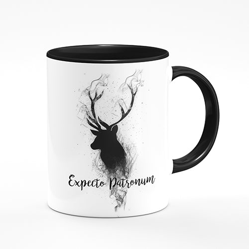 Caneca Harry Potter Expecto Patronum Shadow Alça Preta