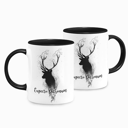 Caneca Harry Potter Expecto Patronum Shadow Alça Preta